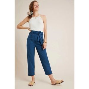 Anthropologie Ellie Embroidered Utility Pants